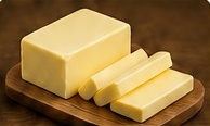 Golden butter cut into slices