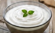Fresh yoghurt in a bowl